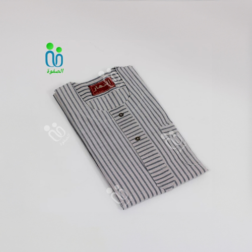 دشداشه النهار رجالي غولة دائرية اللون رمادي مع بني N3