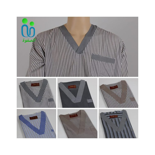 دشداشه النهار رجالي غولة دائرية اللون بني ساده N31