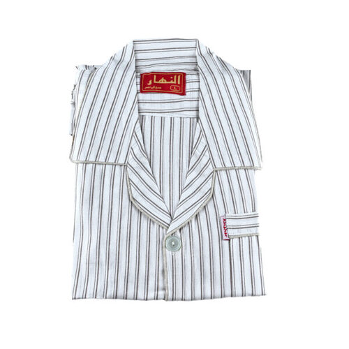 طقم النهار صيفي رجالي موديل سبعه اللون مقلم رمادي N90