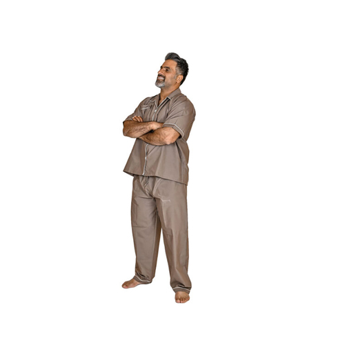 طقم النهار صيفي رجالي موديل سبعه اللون بني ساده N90