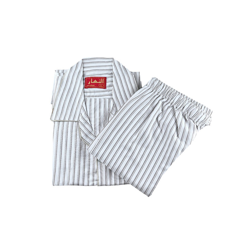 طقم النهار صيفي رجالي موديل سبعه اللون مقلم بني N90