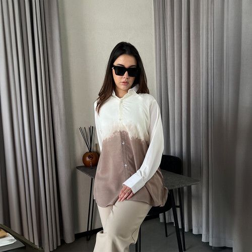 قميص اومبري تدرج بيج LT 1