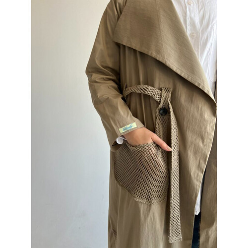 عباية ترانش كوت مخابي شبك LA 26 اللون زيتي