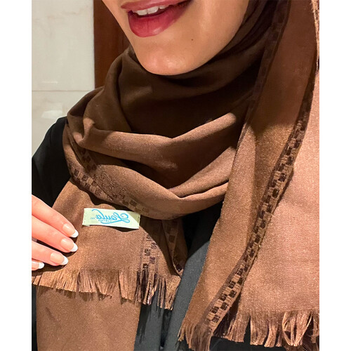 ملفع شال خفيف بني محمر