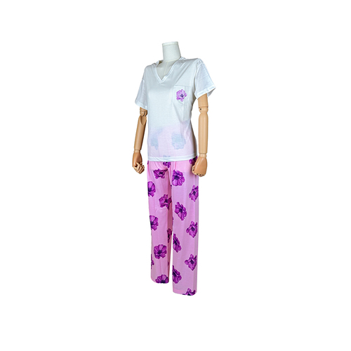 بجامة لولى ( تي شيرت ) ورده لون بنفسجي