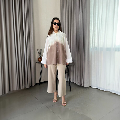 قميص اومبري تدرج بيج LT 1