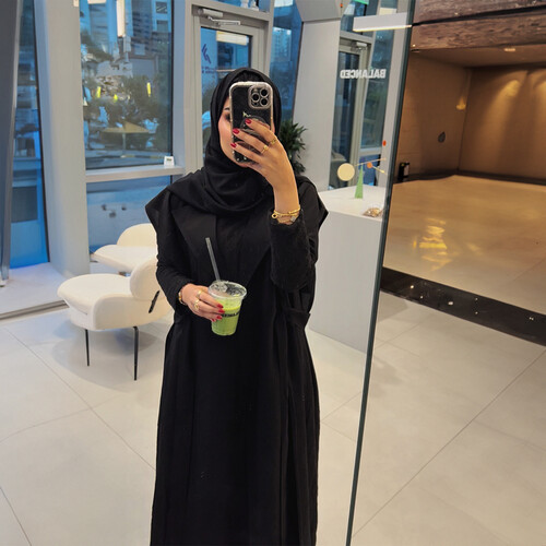 عباية تريكو مع كاريقان LA 37 اللون أسود