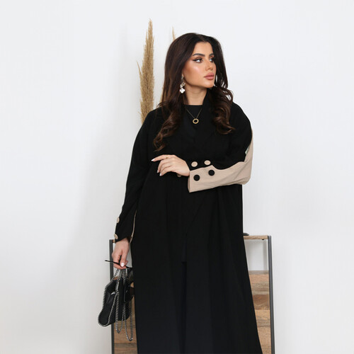 بليزر عملي بأكمام مجعدة اللون بيج LA 6