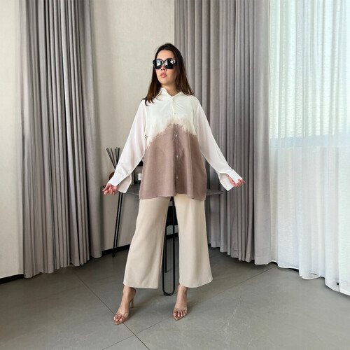 قميص اومبري تدرج بيج LT 1