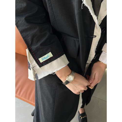 عباية ترانش كوت مع لون اوف وايت LA 27