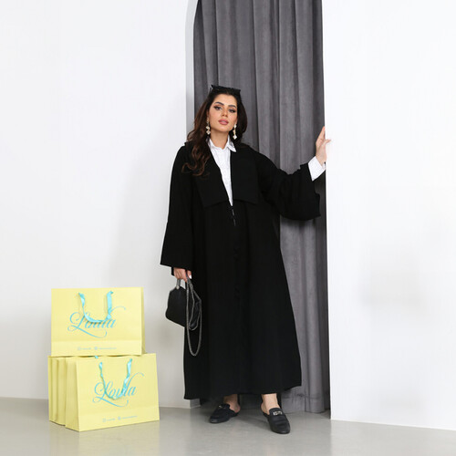 عباية اسود بقصة على الكم LA 5