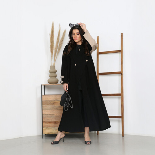 بليزر عملي بأكمام مجعدة اللون بيج LA 6