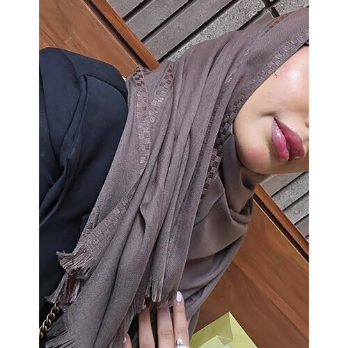 ملفع شال خفيف بني رمادي