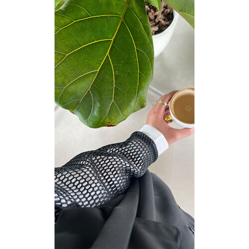 عباية اكمام شبك La 23