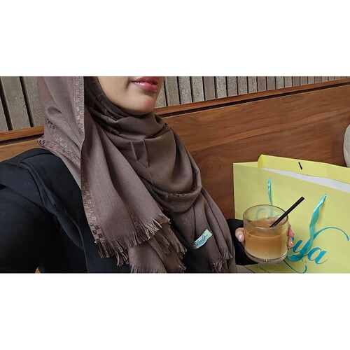 ملفع شال خفيف بني رمادي