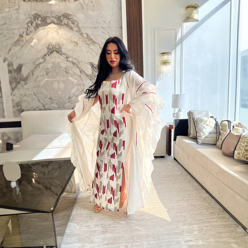 دراعة ابيض +عنابي LD 4