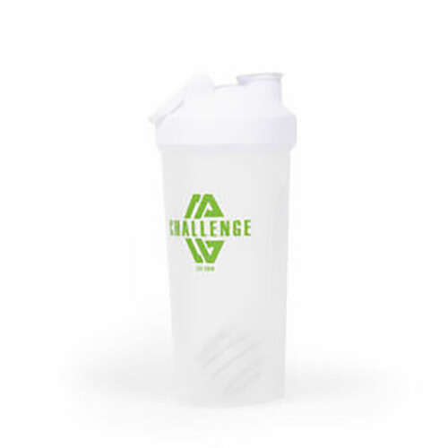 شيكر بلاستيك مع خلاط لون ابيض