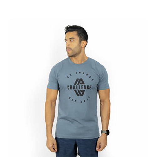 تي شيرت رياضي ديزاين شالينج لون رمادي