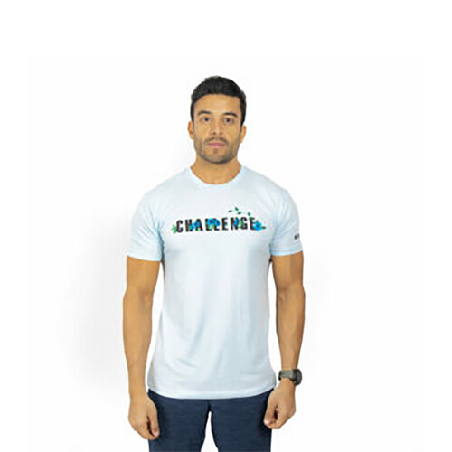 تي شيرت رياضي ديزاين ورد لون سماوي