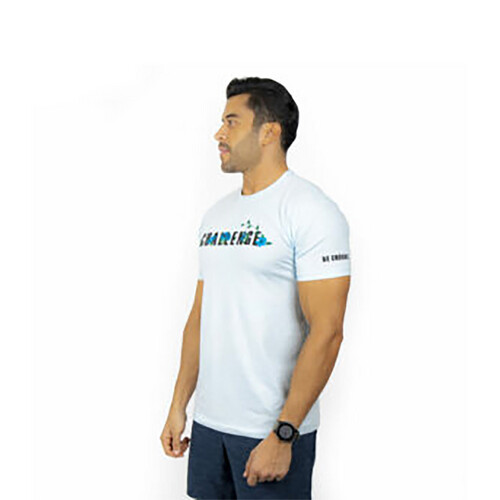 تي شيرت رياضي ديزاين ورد لون سماوي