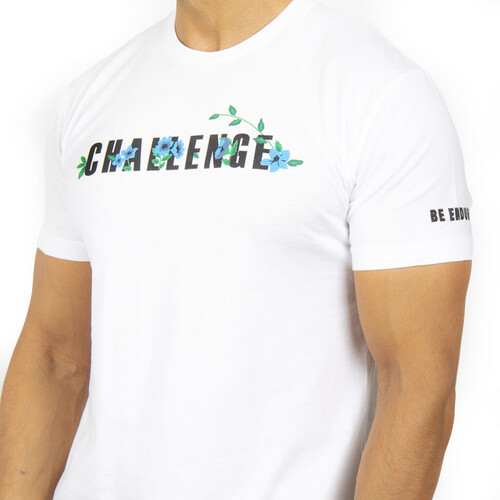 تي-شيرت رياضي ديزاين ورد لون أبيض