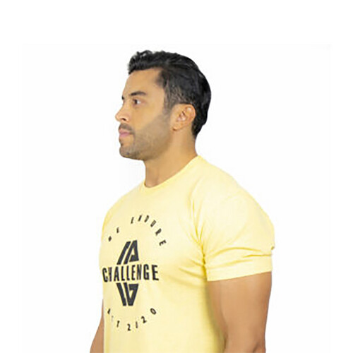 تي شيرت رياضي ديزاين شالينج لون اصفر