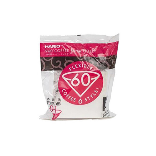 فلاتر V60 ورقية - مقاس 01 - 100 حبة - لون أبيض.