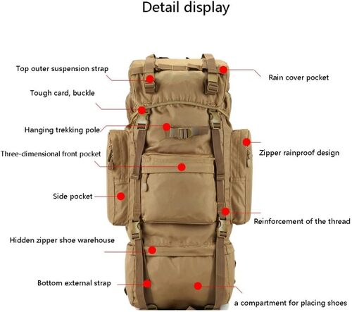 110L TACTICAL  BACKPACK SECOND CHANCE- TAN -SC-FDTB-23