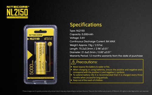 NITECORE 5000mAH BETTERY-NL2150