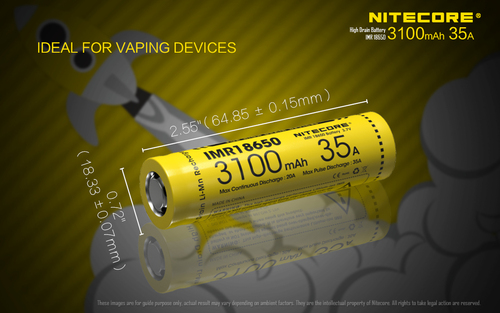 NITECORE VAPING 2PC  BETTERY SET IMR18650-3100mAH