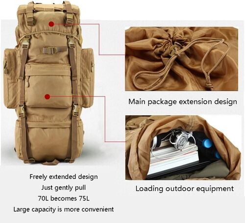 110L TACTICAL  BACKPACK SECOND CHANCE- TAN -SC-FDTB-23