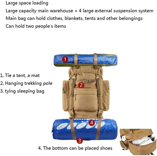 110L TACTICAL  BACKPACK SECOND CHANCE- TAN -SC-FDTB-23