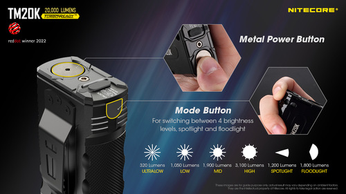 NITECORE TM20K 20000LUMENS HIGH PERFORMANCE TACTICAL SEARCHLIGHT ...
