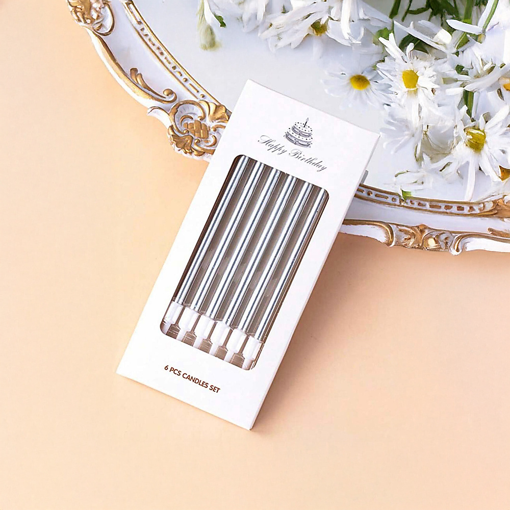 Happy birthday silver letter candles