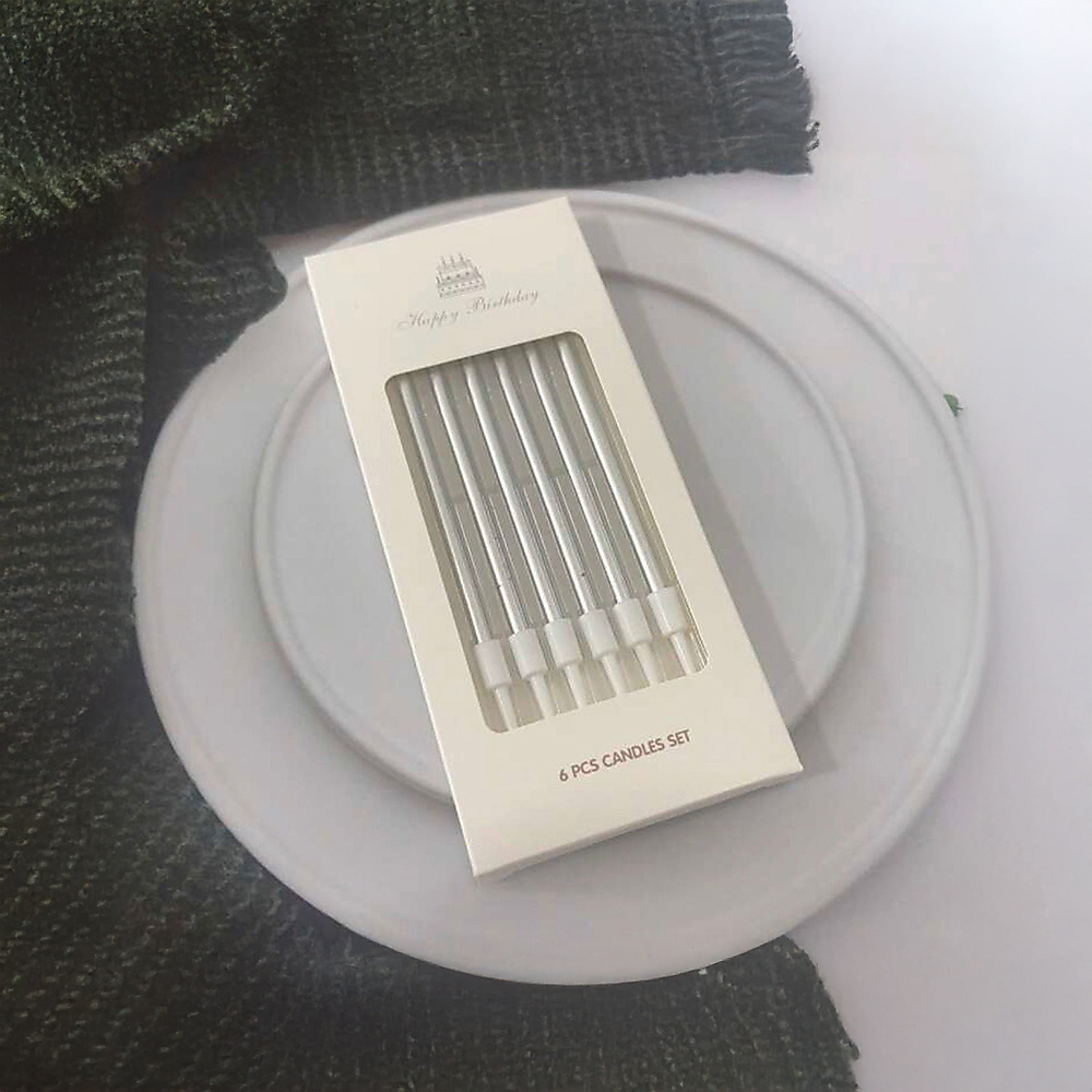 6pcs/ silver candle set