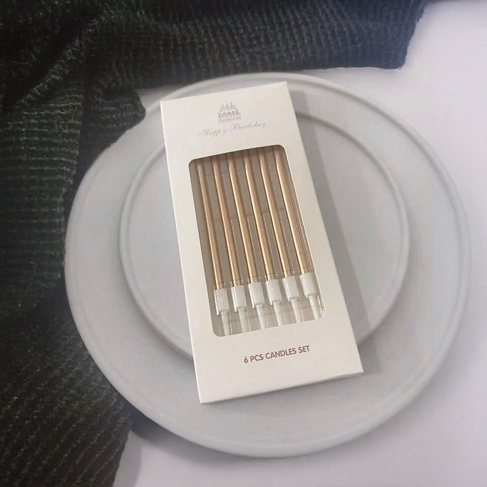 6pcs/ champagne gold candle set