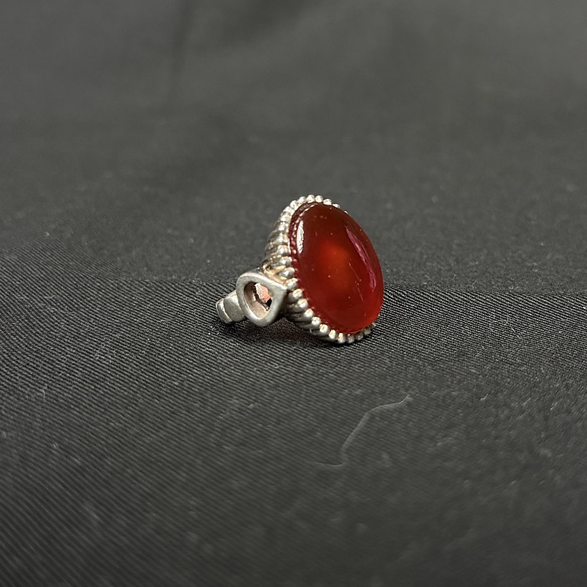 ring silver with aqate
