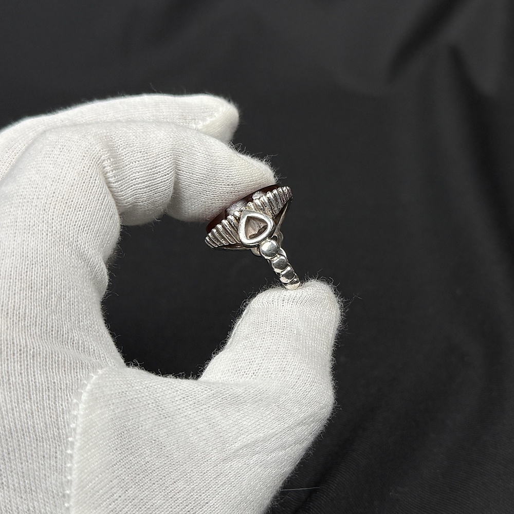 ring silver with aqate