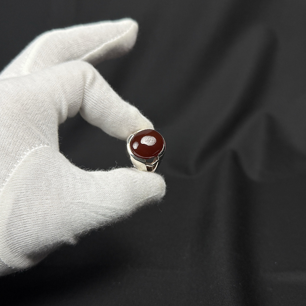 red aqate with silver