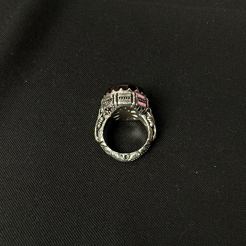 aqate ring with silver