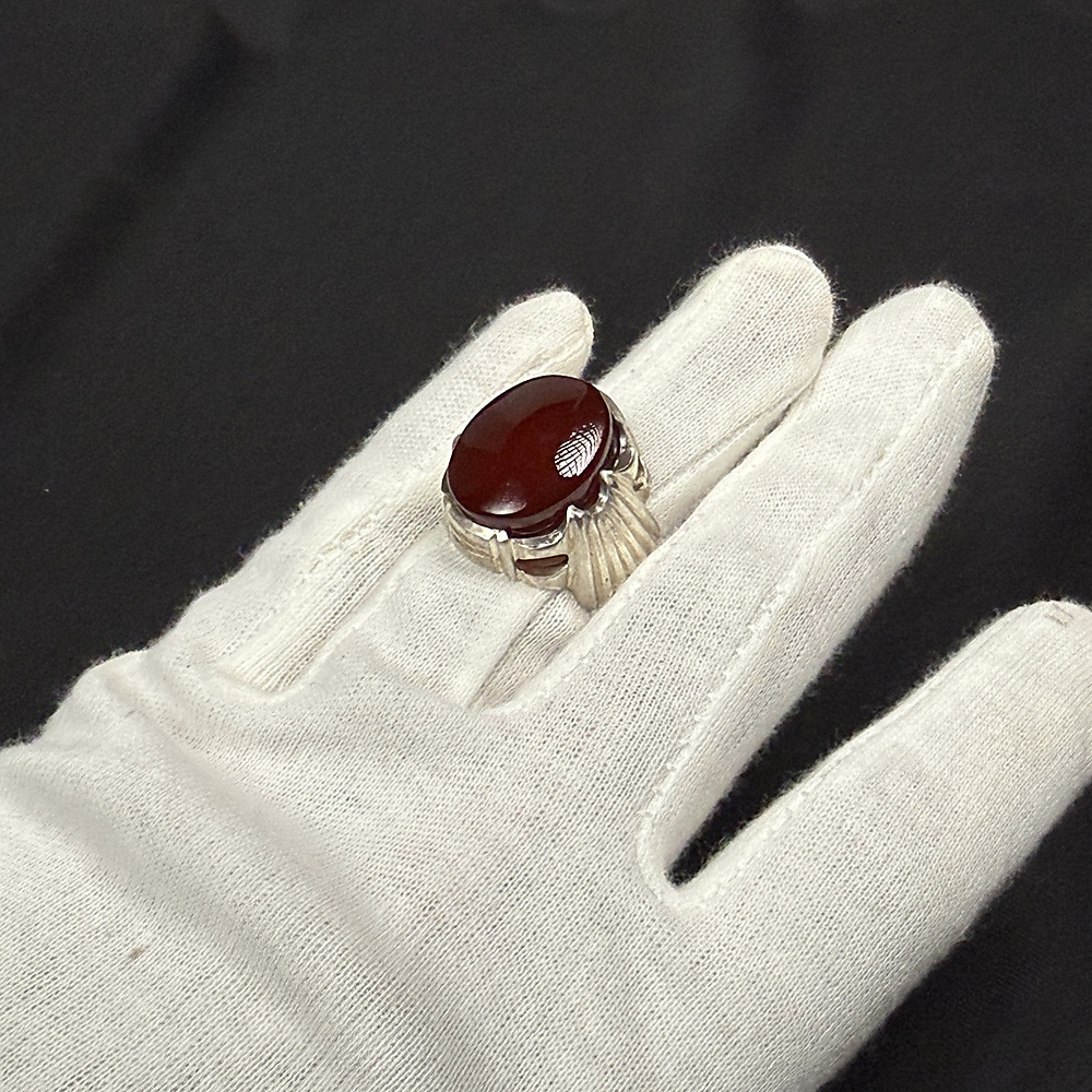 red aqate with silver
