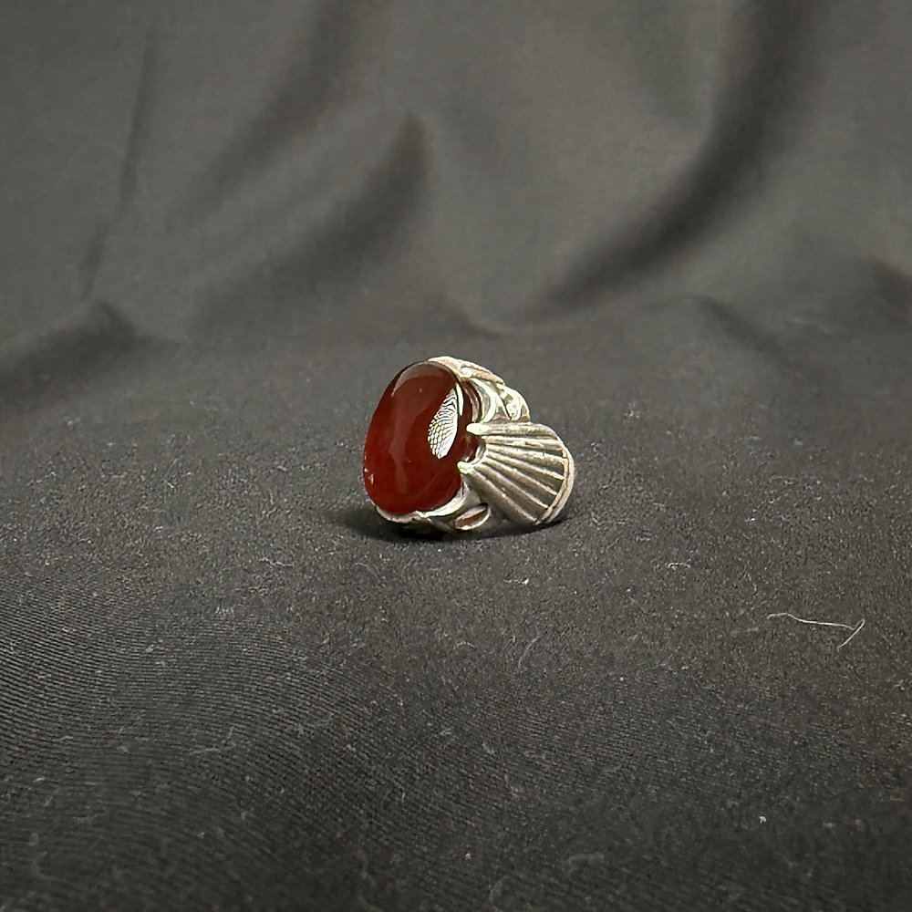 red aqate with silver