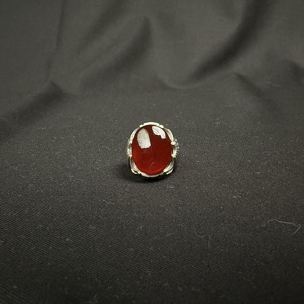 red aqate with silver