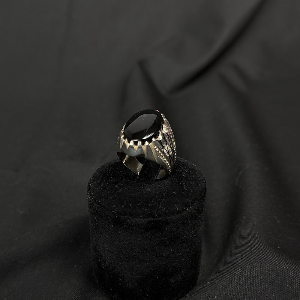 black aqate with silver