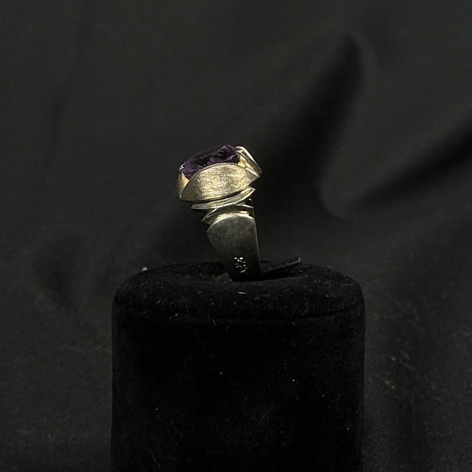 Amethyst with silver