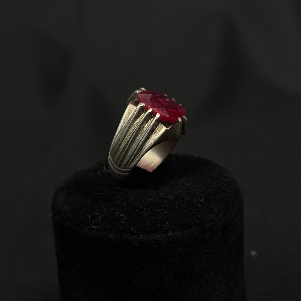 glass fild ruby with silver