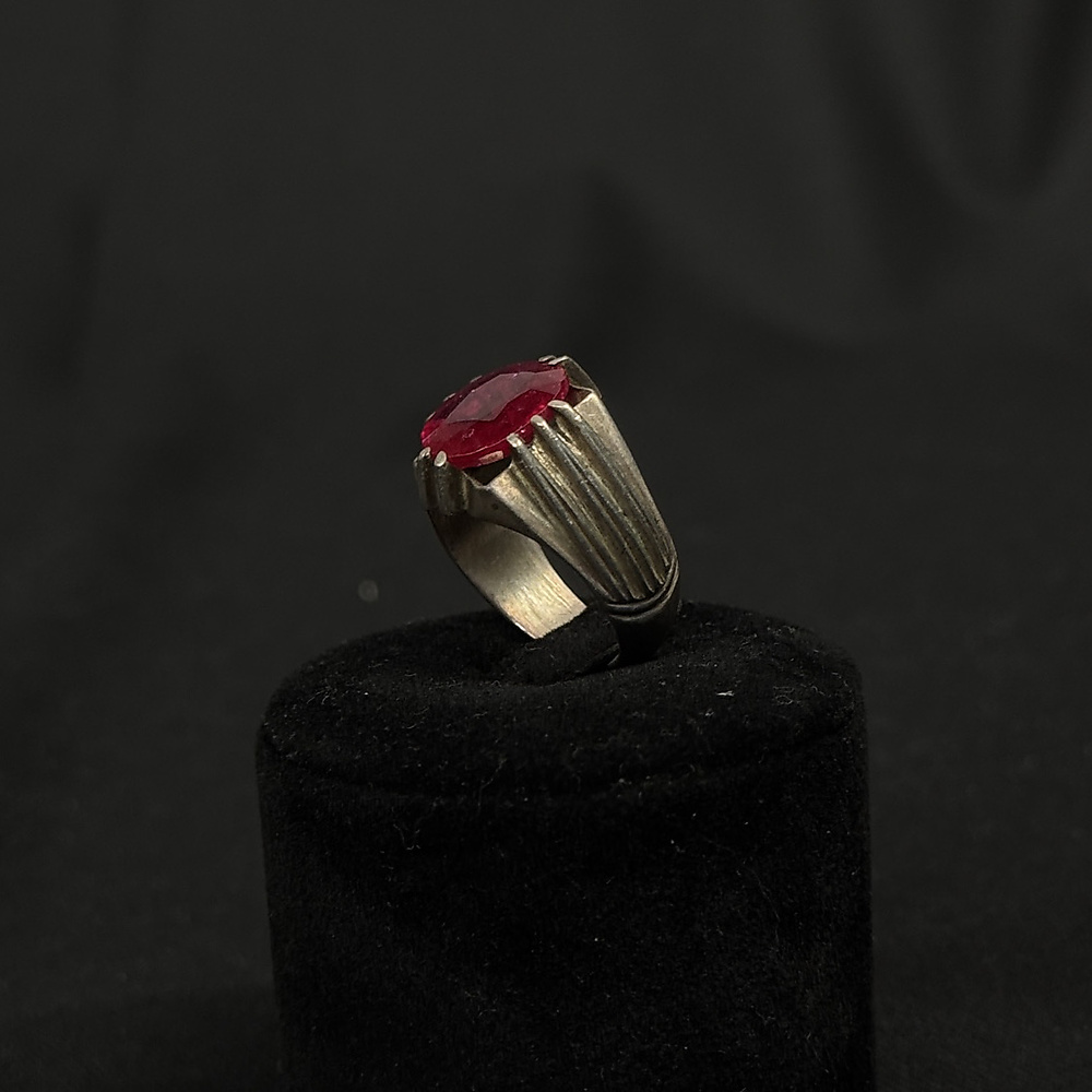 glass fild ruby with silver