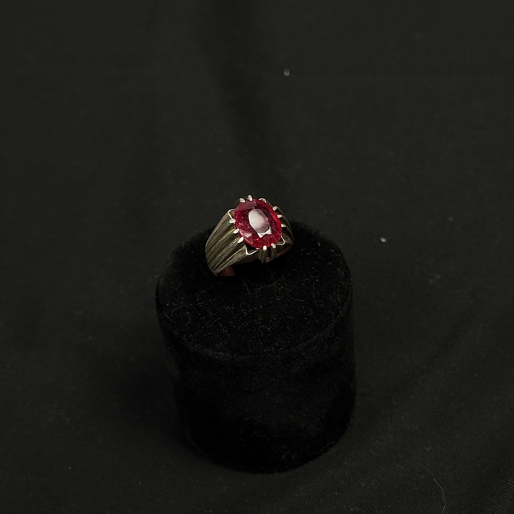 glass fild ruby with silver