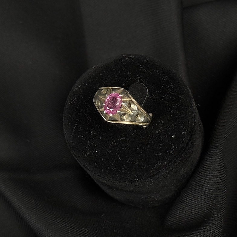 glass fild ruby with silver