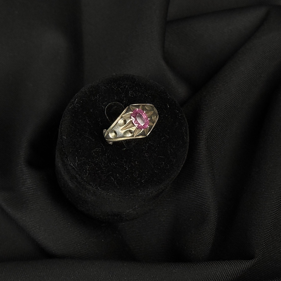 glass fild ruby with silver